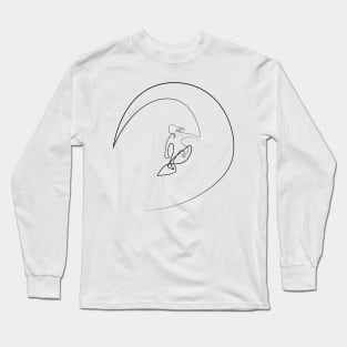 One line surfer in the tube Long Sleeve T-Shirt